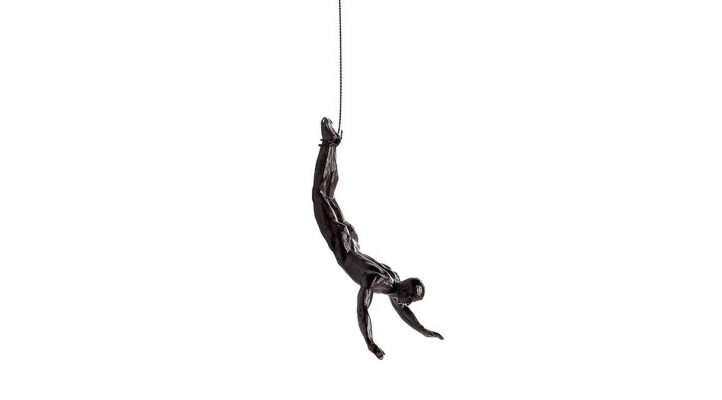 Cliff-Resin-Man-Diving-Sculpture-Antique