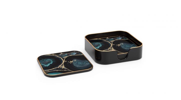 Savoy-Gold-Trim-Round-Coasters-Set-of-Four-Agate-1