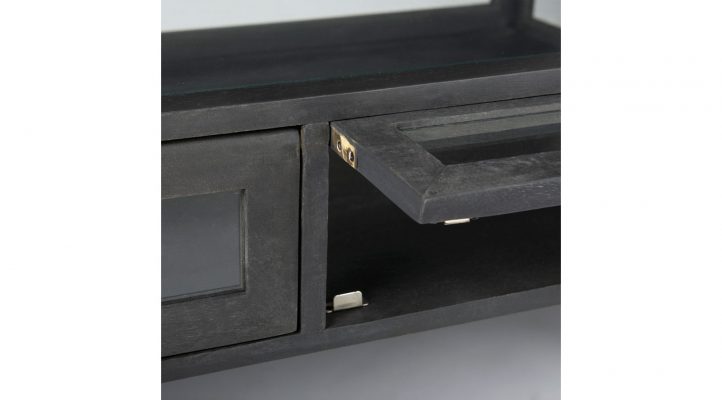 Lyon-48-dark-brown-w-black-metal-base-square-display-coffee-table-8