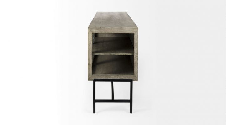 lyon-70lx18wx32h-gray-wood-w-black-metal-base-4-door-glass-cabinet-sideboard-3