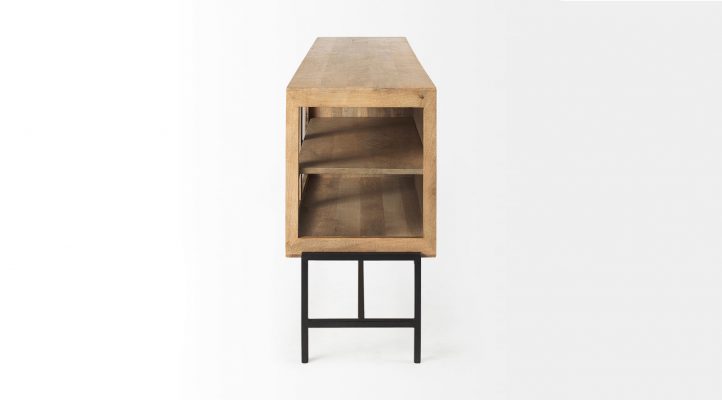 lyon-70lx18wx32h-light-brown-w-black-metal-base-4-door-glass-cabinet-sideboard-3