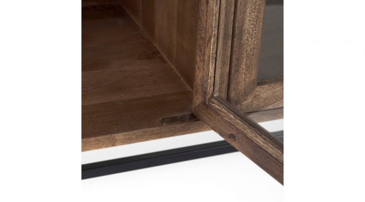 lyon-70lx18wx32h-medium-brown-w-black-metal-base-4-door-glass-cabinet-sideboard-9