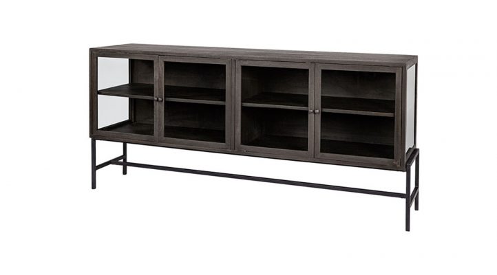lyon-70x18-dark-brown-wood-black-metal-base-4-glass-cabinet-door-sideboard-1