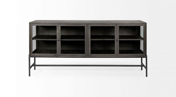 lyon-70x18-dark-brown-wood-black-metal-base-4-glass-cabinet-door-sideboard-2