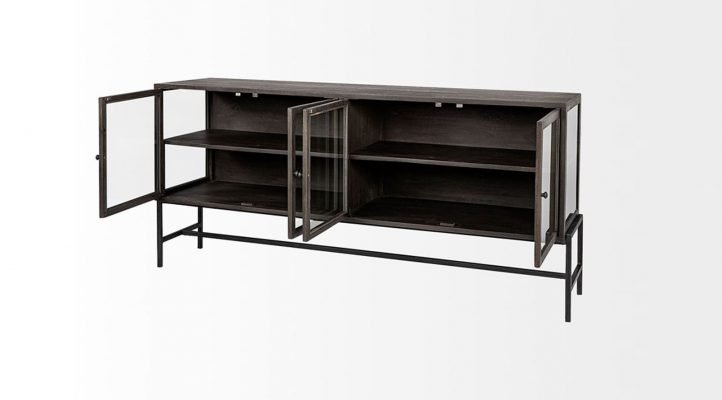 lyon-70x18-dark-brown-wood-black-metal-base-4-glass-cabinet-door-sideboard-5