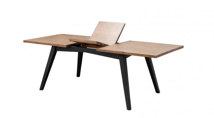 Lino Extension Dining Table - Sundried Wheat - Matte Black-1