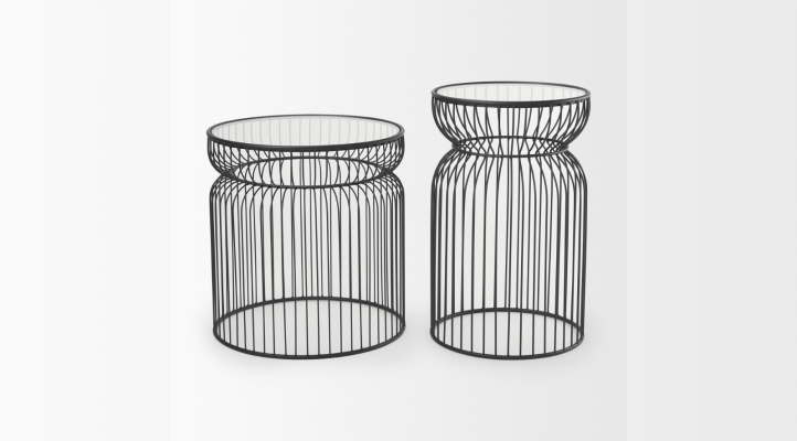 Shani Set of 2 Round-black-2