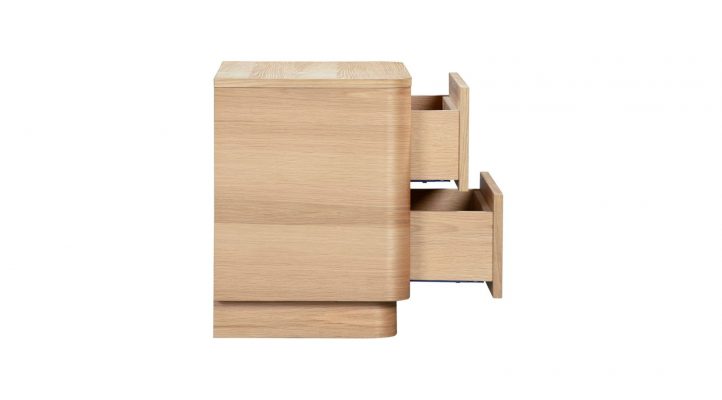 Round Off Tall Nightstand- Oak-1
