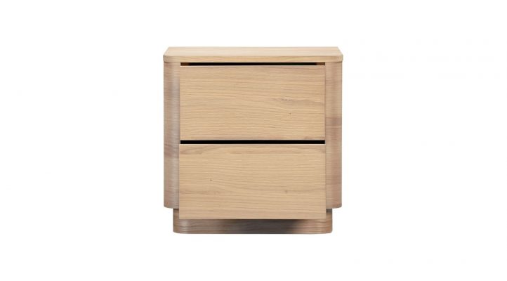 Round Off Tall Nightstand- Oak-3