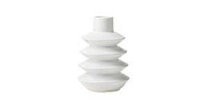 Alba Layered Ring 7.5h Ceramic Vase - Matte White (1)