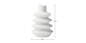 Alba Layered Ring 7.5h Ceramic Vase - Matte White (4)