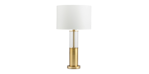 Ashton Glass Column Brushed Gold Metal Table Lamp (3)
