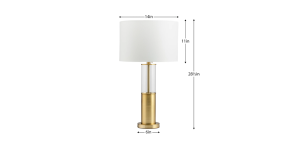 Ashton Glass Column Brushed Gold Metal Table Lamp (4)