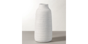 Canta Weave Textured 14h White Resin Vase (2)