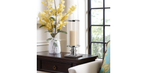 Fino Pedestal 14h Hurricane Candle Holder (2)
