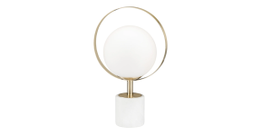 Halo Frosted Glass Globe 16h Marble Base Table Lamp (3)