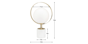Halo Frosted Glass Globe 16h Marble Base Table Lamp (4)