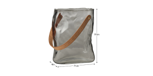 Handbag Smoke Glass 9.5h Vase with Faux Leather Handle (4)