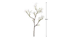 Japanese Magnolia 46L Faux Multi Bloom Spray Stem - White (4)
