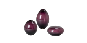 Mini Lustre Assorted 3 Piece Purple Glass Vase Set (1)