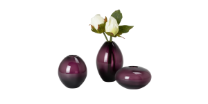 Mini Lustre Assorted 3 Piece Purple Glass Vase Set (3)