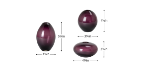 Mini Lustre Assorted 3 Piece Purple Glass Vase Set (5)