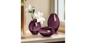 Mini Lustre Assorted 3 Piece Purple Glass Vase Set (6)