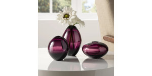 Mini Lustre Assorted 3 Piece Purple Glass Vase Set (7)