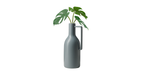 Mod Handle 11.75h Ceramic Vase - Matte Slate Blue (3)