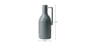 Mod Handle 11.75h Ceramic Vase - Matte Slate Blue (4)