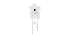 Modern Motion 23h Cuckoo Clock with Removable Pendulum - White (1)