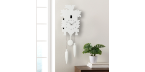 Modern Motion 23h Cuckoo Clock with Removable Pendulum - White (2)
