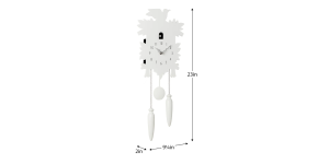 Modern Motion 23h Cuckoo Clock with Removable Pendulum - White (5)