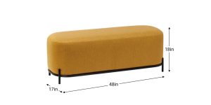 Pender Pin Leg Ashton Weave Upholstery Long Bench - Goldenrod (10)