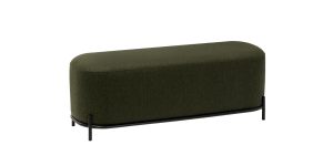 Pender Pin Leg Ashton Weave Upholstery Long Bench - Hunter Green (1)