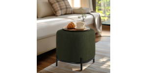 Pender Pin Leg Ashton Weave Upholstery Ottoman Stool - Hunter Green (10)