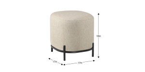 Pender Pin Leg Ashton Weave Upholstery Ottoman Stool - Oatmeal Cream (10)