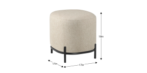 Pender Pin Leg Ashton Weave Upholstery Ottoman Stool - Oatmeal Cream (9)