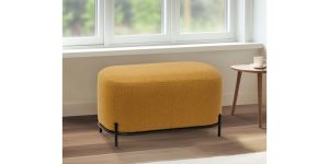 Pender Pin Leg Ashton Weave Upholstery Short Bench - Goldenrod (4)