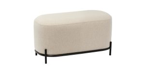 Pender Pin Leg Ashton Weave Upholstery Short Bench - Oatmeal Cream (1)