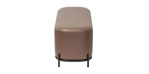 Pender Pin Leg Flat Grain Vegan Faux Leather Long Bench - Cocoa (4)