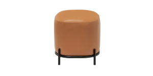 Pender Pin Leg Flat Grain Vegan Faux Leather Ottoman Stool - Caramel (3)