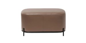 Pender Pin Leg Flat Grain Vegan Faux Leather Short Bench - Cocoa (3)