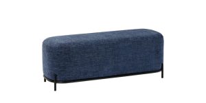 Pender Pin Leg Newport Weave Upholstery Long Bench - Blue (1)