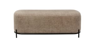 Pender Pin Leg Newport Weave Upholstery Long Bench - Taupe (3)