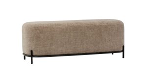 Pender Pin Leg Newport Weave Upholstery Long Bench - Taupe (5)