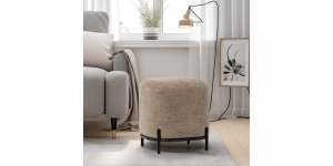 Pender Pin Leg Newport Weave Upholstery Ottoman Stool - Taupe (2)