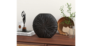 Celestia Metal Vase, Large Grey (2)