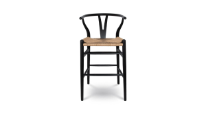 Frida Counter Stool - Black with Natural Seat (1)