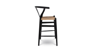 Frida Counter Stool - Black with Natural Seat (3)